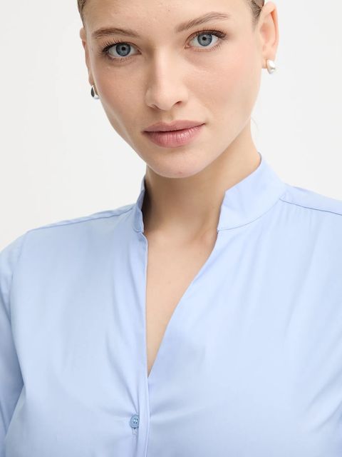 Mos Mosh koszula HASSIE damska kolor niebieski regular ze stójką 174320