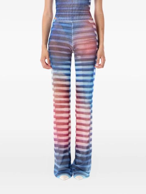 Jean Paul Gaultier Air stripe mesh trousers - Blue - zdjęcie produktu nr 1