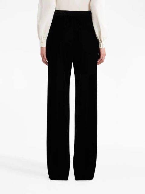 ETRO velvet straight-leg trousers - Black