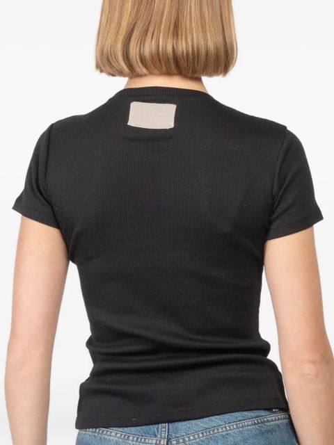 Aya Muse crew-neck ribbed T-shirt - Black