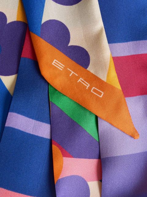 ETRO paisley motif silk scarf - Blue - zdjęcie produktu nr 2