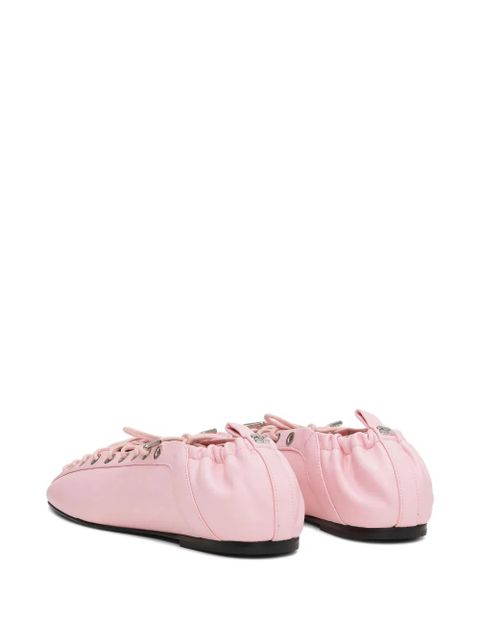 GANNI lace-up ballet flats - Purple