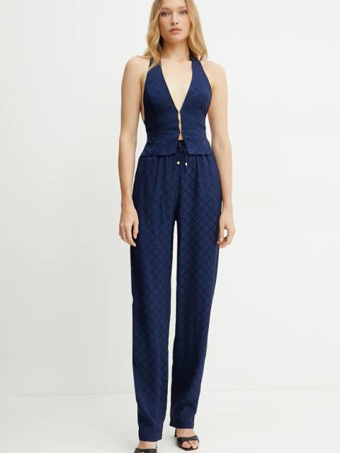 Elisabetta Franchi kamizelka kolor granatowy jednorzędowa GL00652E2