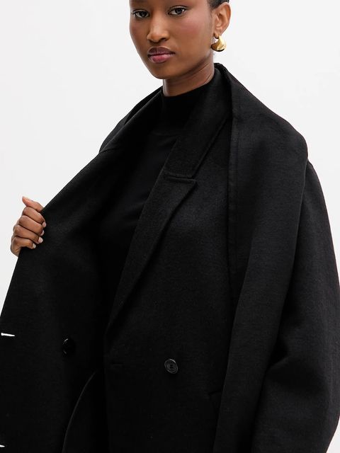 Liu Jo płaszcz z wełną kolor czarny MF5025 T4627