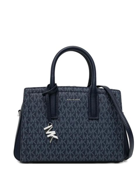 Michael Kors Laila Small Signature Logo Satchel - Blue - zdjęcie produktu nr 1