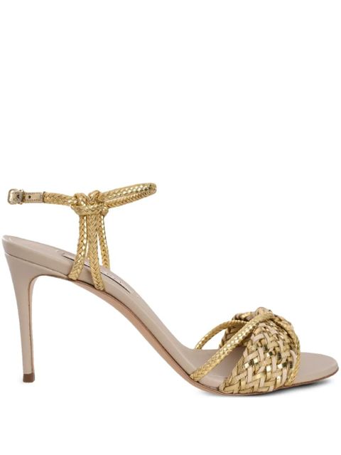 Casadei 111mm interwoven detailing sandals - Gold - zdjęcie produktu nr 1