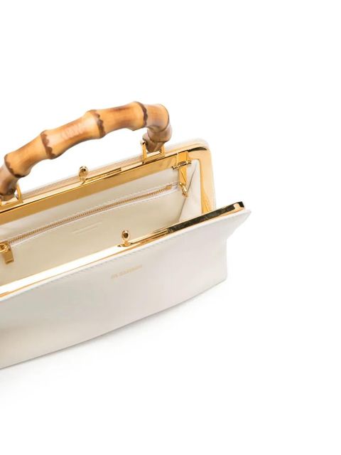 Jil Sander bamboo-handle leather tote bag - Neutrals