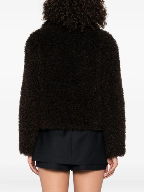 Maje toggle-fastening faux-fur jacket - Dark Brown - zdjęcie produktu nr 2