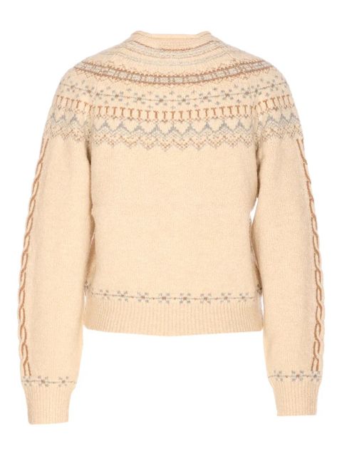 Guest In Residence patterned crew-neck sweater - Neutrals