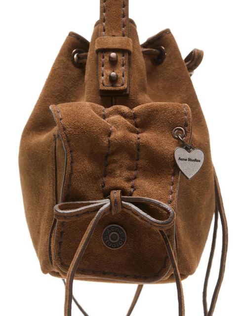 Acne Studios mini multipocket suede shoulder bag - Brown