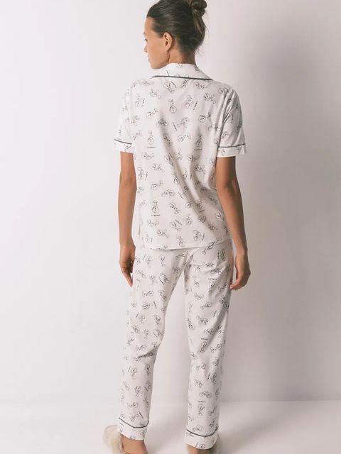 women'secret piżama bawełniana damska kolor beżowy bawełniana 3132137