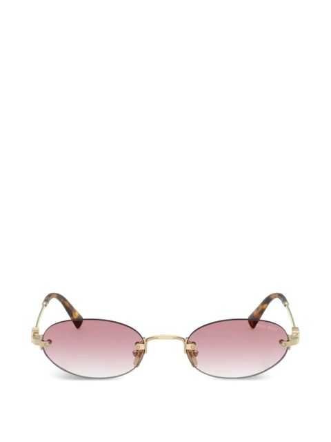 Miu Miu Eyewear oval-frame sunglasses - Gold - zdjęcie produktu nr 1