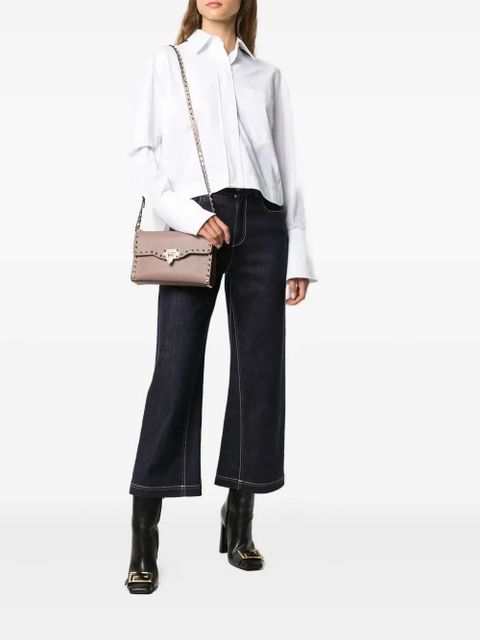 Valentino Garavani small rockstud flap crossbody bag - Pink