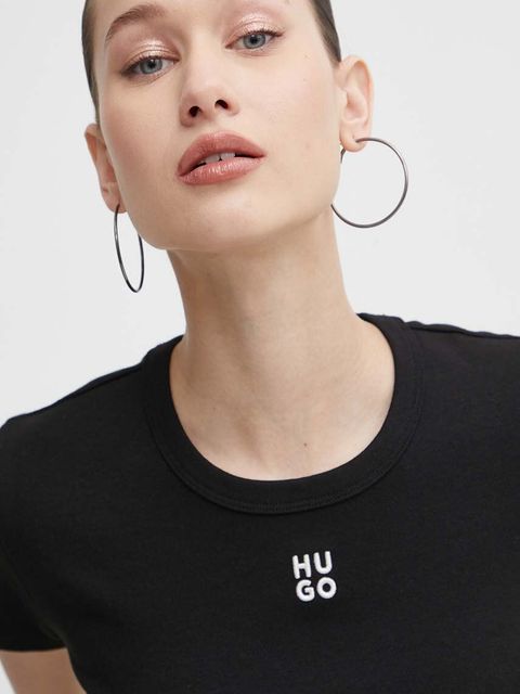 HUGO t-shirt damski kolor czarny 50512000