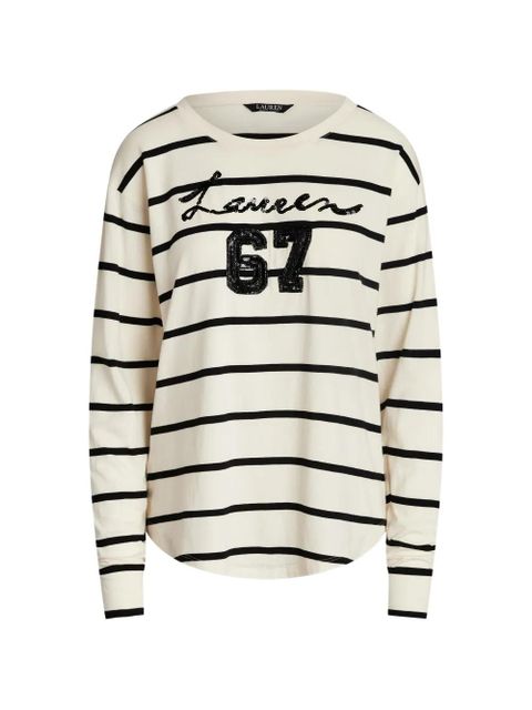 Lauren Ralph Lauren striped long-sleeve T-shirt - Neutrals - zdjęcie produktu nr 1