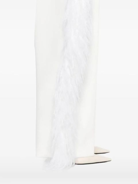 Jacquemus feather-trim trousers - White