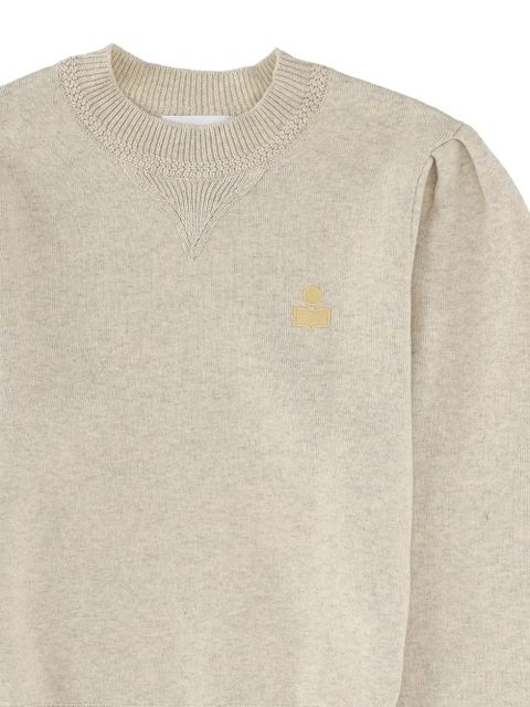 MARANT ÉTOILE Kelaya puff-sleeve logo sweater - Neutrals