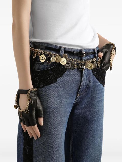 Dolce & Gabbana lace-embroidered jeans - Blue