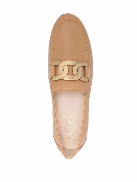 Tod's Kate gold-chain leather loafers - Neutrals