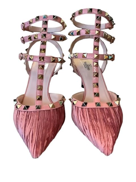 Valentino Garavani 25.5mm Rockstud pleated pumps - Pink - zdjęcie produktu nr 2