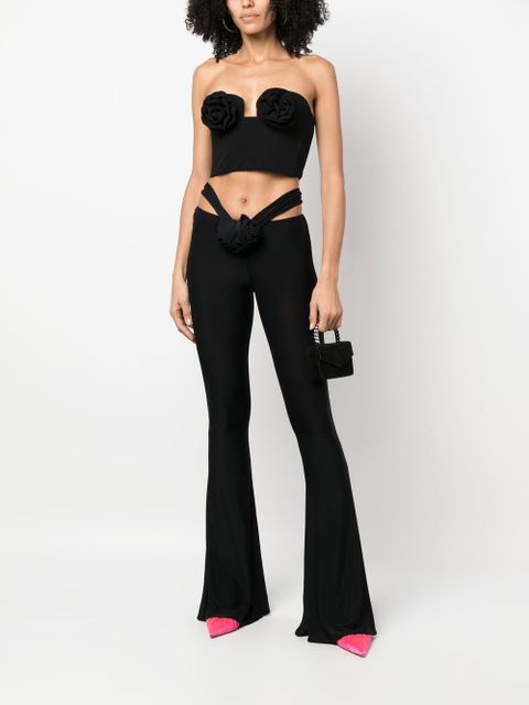 Magda Butrym flower applique bustier-style top - Black - zdjęcie produktu nr 2