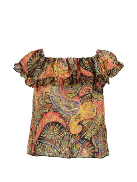 ETRO ruffled paisley-print top - Orange - zdjęcie produktu nr 1