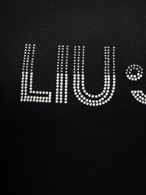 Liu Jo t-shirt bawełniany damski kolor czarny TA6056 JS923