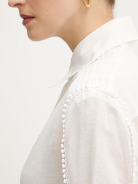 Silvian Heach koszula z dodatkiem lnu FARIN