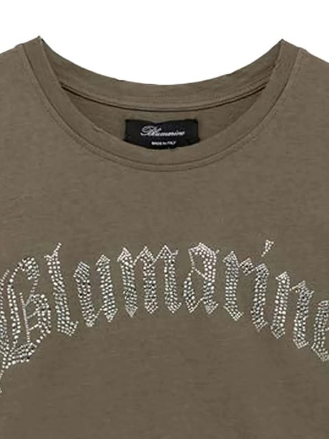 Blumarine crystal-embellished logo T-shirt - Brown - zdjęcie produktu nr 2