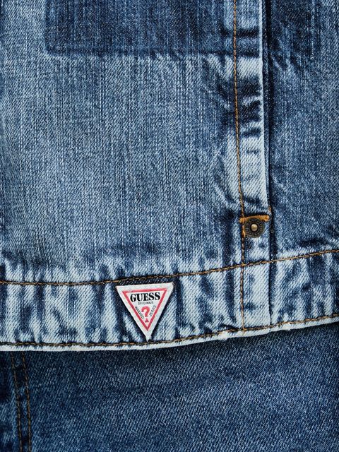 Guess Originals kurtka jeansowa HARRINGTON kolor niebieski przejściowa W5YN69 D5R01