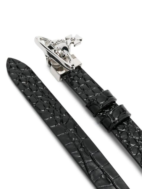 Vivienne Westwood crocodile-effect belt - Black