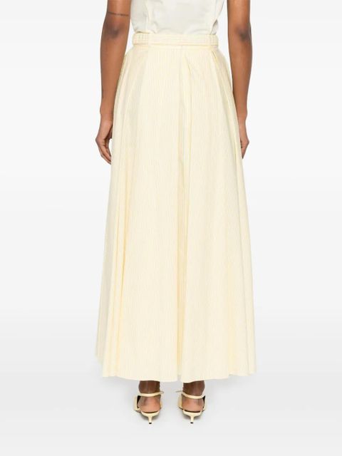 Rowen Rose striped pleated skirt - White