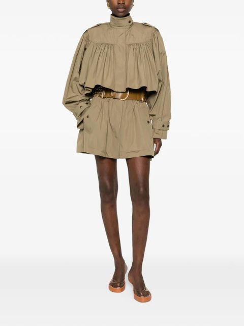 Chloé gathered-detail coat - Green - zdjęcie produktu nr 2