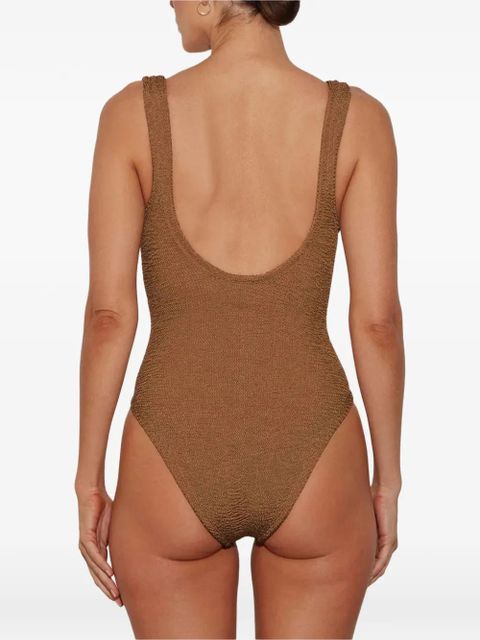 Hunza G Celine ring-detail swimsuit - Brown