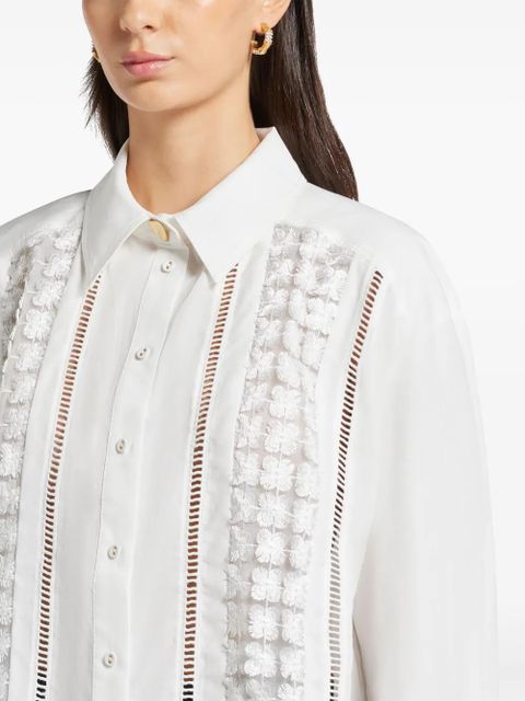 Aje cutwork-detail cotton shirt - White