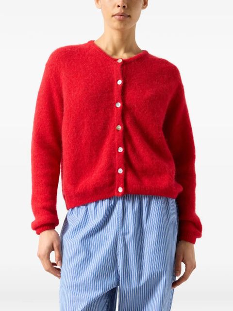 American Vintage crew-neck long-sleeves cardigan - Red