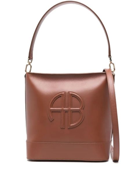 ANINE BING logo-patch tote bag - Brown - zdjęcie produktu nr 1