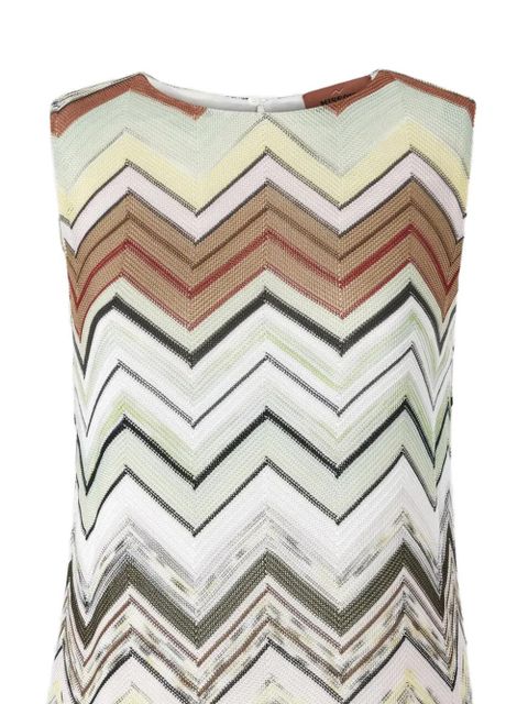 Missoni zigzag-pattern sleeveless mini dress - Green - zdjęcie produktu nr 2