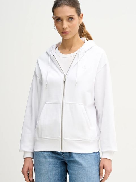 Calvin Klein Jeans bluza damska kolor biały z kapturem gładka LV047B237G - zdjęcie produktu nr 1