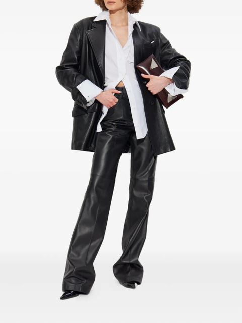 The Attico panelled leather trousers - Black