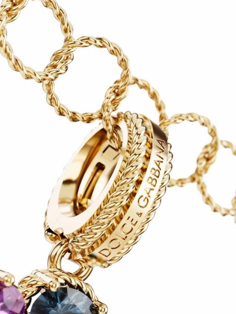 Dolce & Gabbana Rainbow Alphabet 18kt yellow gold multi-stone pendant - zdjęcie produktu nr 2