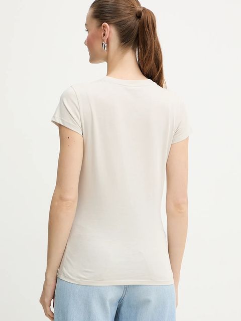 Armani Exchange t-shirt bawełniany damski kolor beżowy XW001351 AF17172