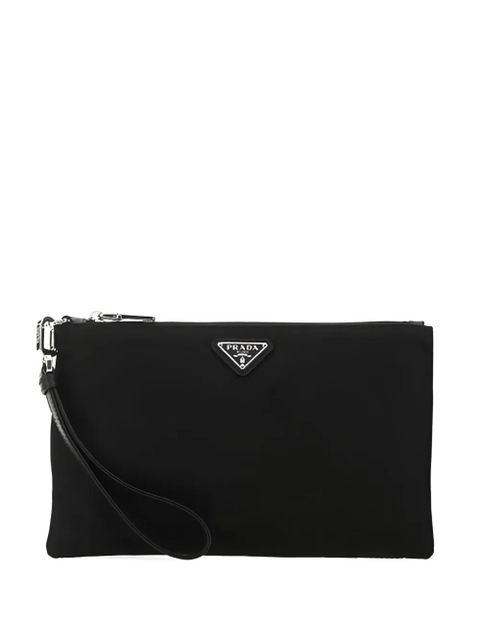 Prada enamel triangle logo tote bag - Black - zdjęcie produktu nr 1