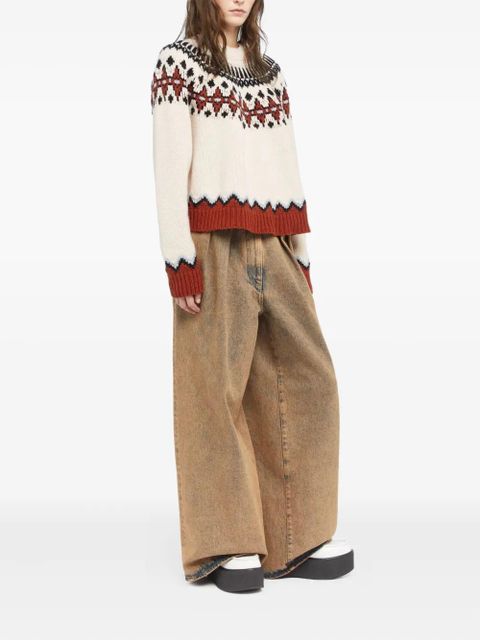 Alanui Fair Isle patterned wool sweater - White - zdjęcie produktu nr 2