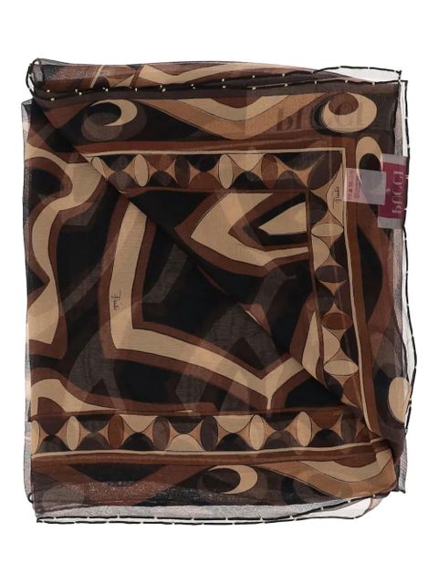 PUCCI geometric-print silk scarf - Brown - zdjęcie produktu nr 2