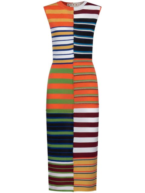 Marni patchwork knitted midi dress - Orange - zdjęcie produktu nr 1