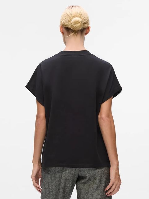 Karl Lagerfeld t-shirt bawełniany damski kolor czarny A4W17039