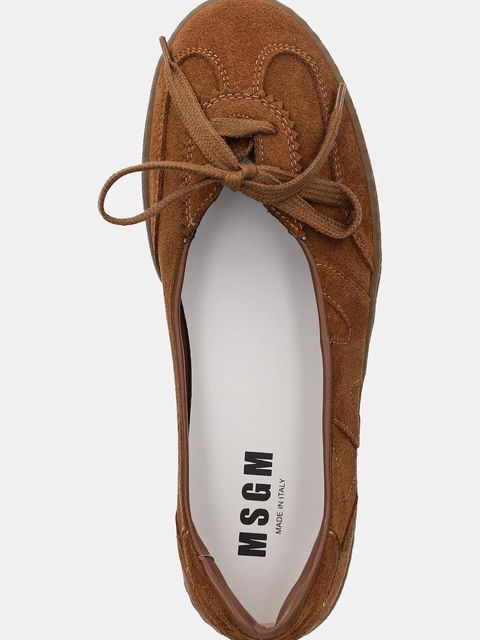 MSGM baleriny zamszowe kolor brązowy 3941MDS024 996 - zdjęcie produktu nr 2