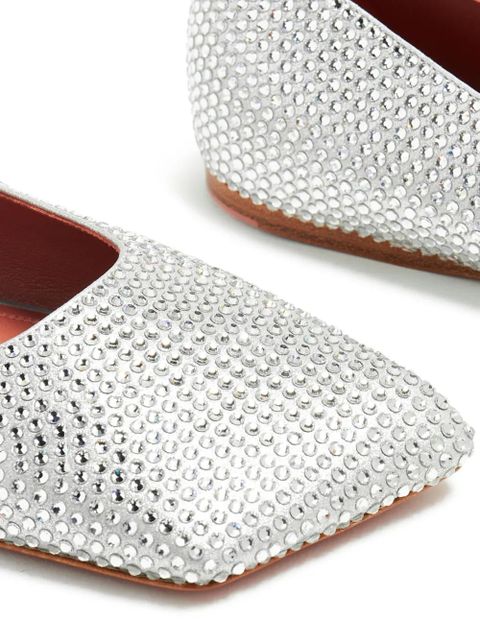 Amina Muaddi Ane crystal-embellished ballerina shoes - Silver