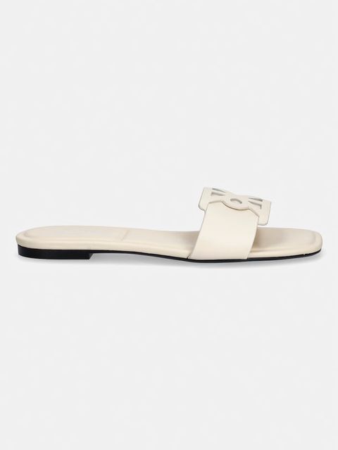 Calvin Klein klapki damskie skórzane SQUARE FLAT SANDAL EMBLEM - zdjęcie produktu nr 1